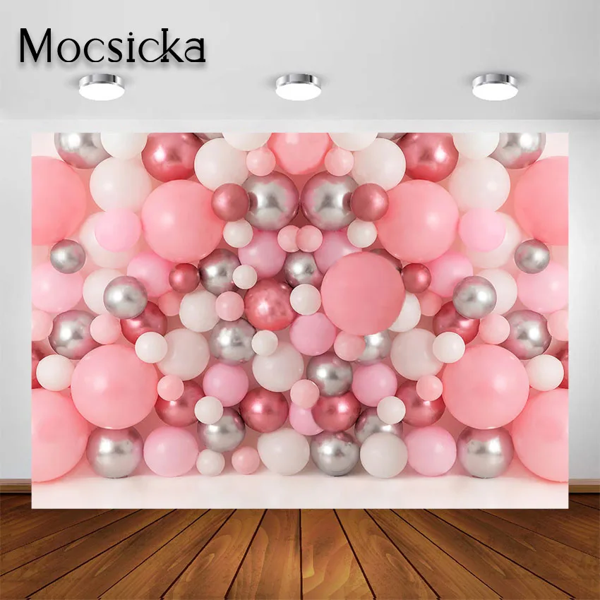 Фон с воздушным шаром Mocsicka для фотосъемки праздничного торта, разбивающего портрет младенца, фон для фотосессии для фотостудии