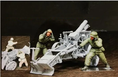 Неокрашенный комплект 1/35 Artillery Crew winter 2 figure Набор моделей из смолы Resin Kit в разобранном виде
