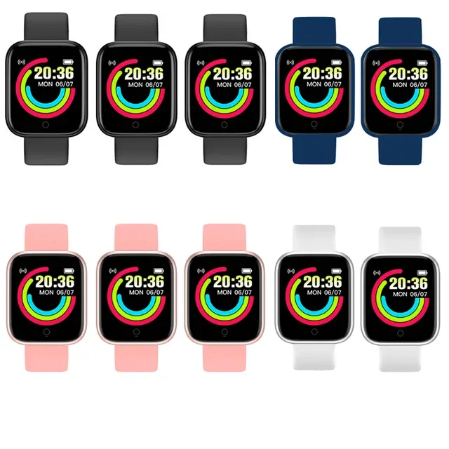 Умные часы D20 для мужчин и женщин, смарт-часы Y68, фитнес-трекер, спортивный пульсометр, наручные часы Bluetooth для IOS Android