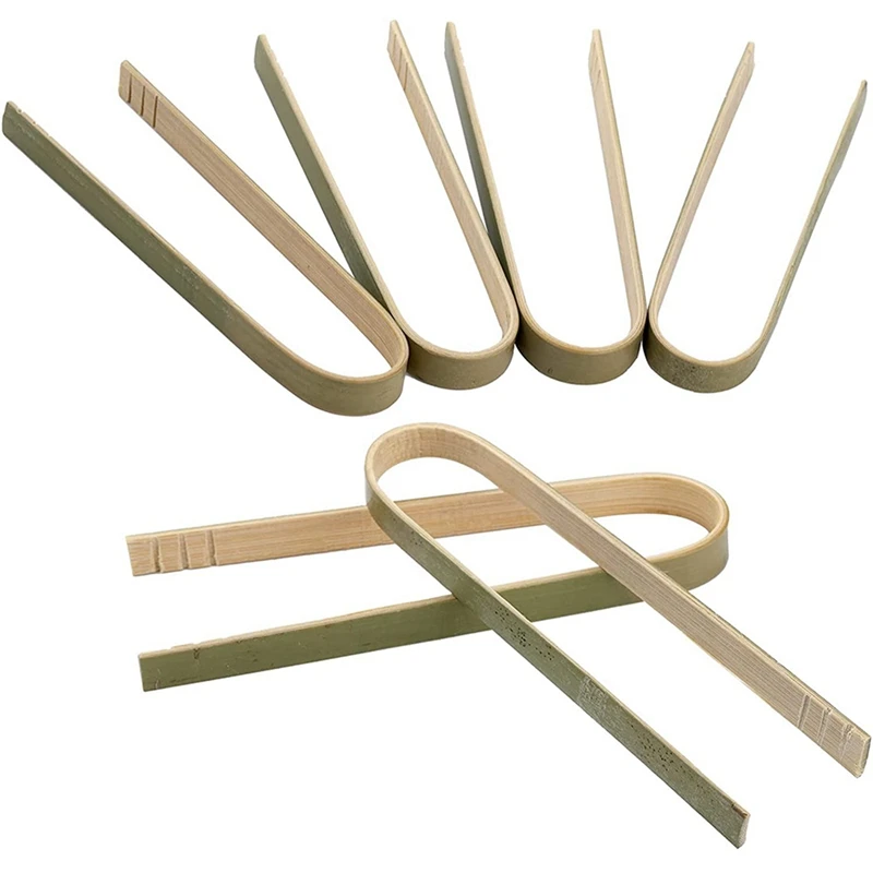 600 упаковок мини-бамбуковых щипцов, 4-дюймовые одноразовые щипцы, экологически чистые мини-одноразовые бамбуковые щипцы для тостов