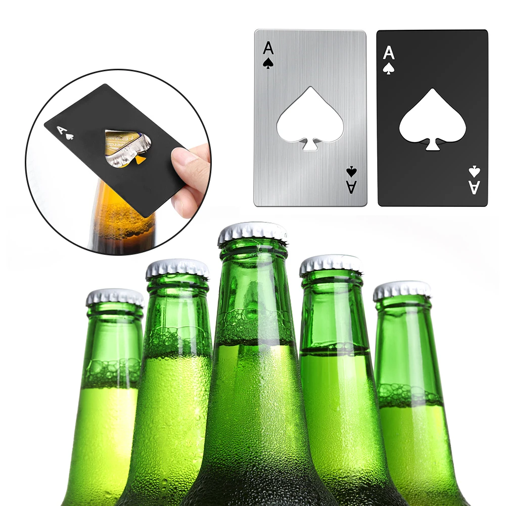 2шт/4шт Покерная карта Туз Пик Открывалка для бутылок из нержавеющей стали Инструмент для пива Креативный подарок