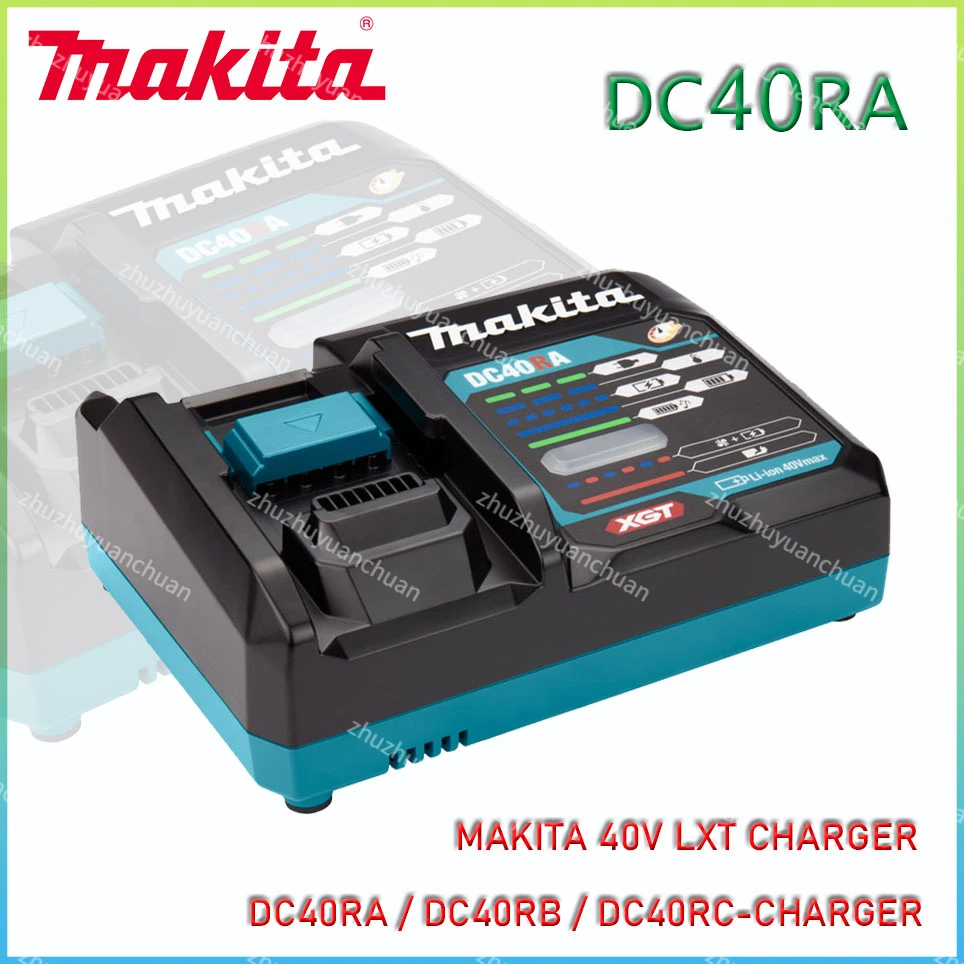 Makita DC40RA 40V Max XGT Быстрое оптимальное зарядное устройство с цифровым дисплеем, Оригинальное зарядное устройство для литиевой батареи на 40 В, конструкция с двумя вентиляторами
