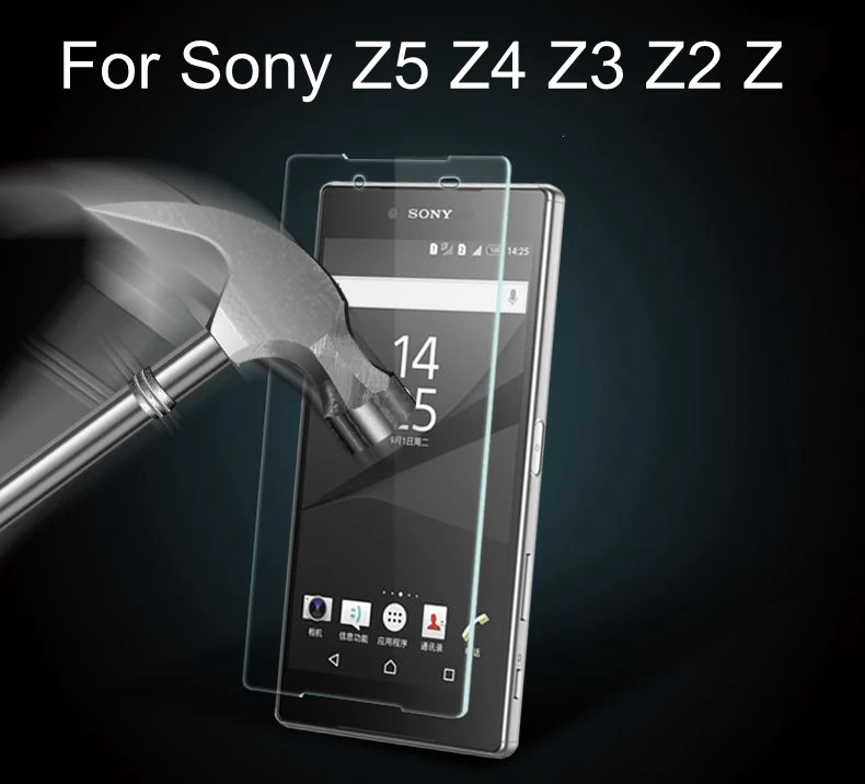 2.5D 0.3 мм ультратонкое Переднее Закаленное Стекло Премиум-Класса Для Sony Xperia Z Z1 Z2 Z3 Z4 Z5 Compact Premium Mini Screen Protector 200шт