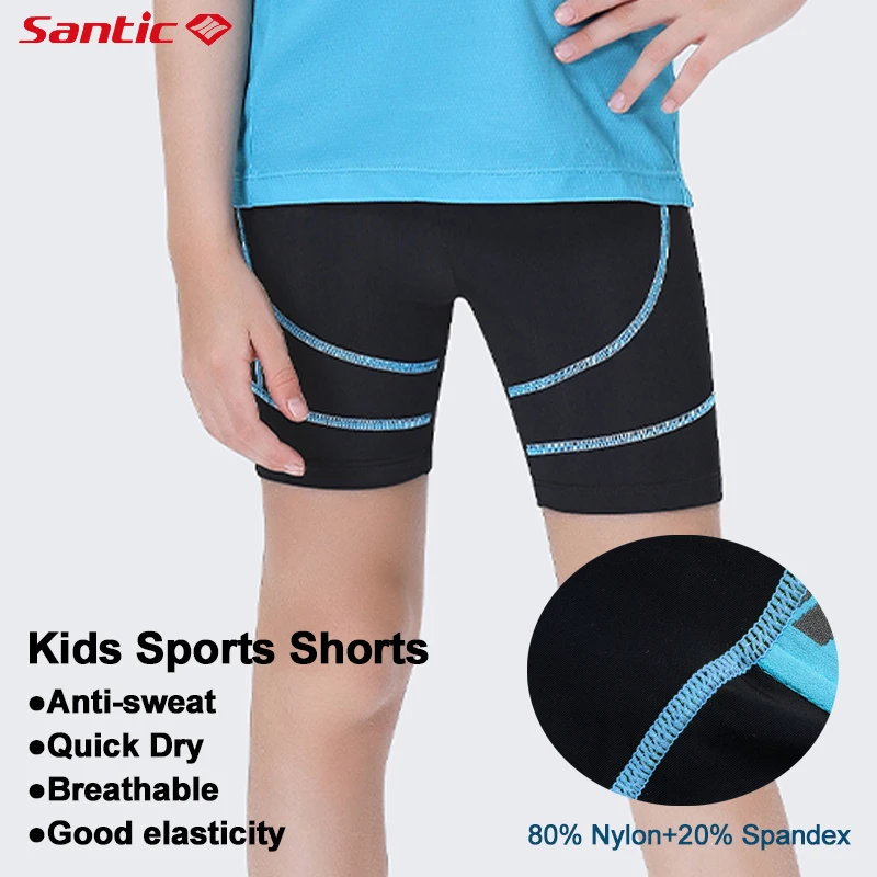 Велосипедные шорты Santic для детей, эластичная Удобная велосипедная одежда, защищающая от пота, быстросохнущие спортивные шорты для детей от 3 до 7 лет