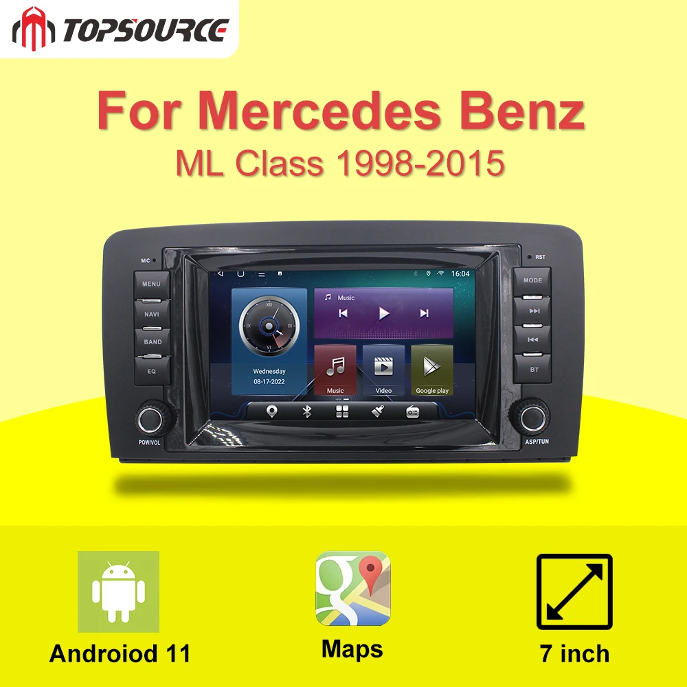 TOPSORCE Android 11 2Din Автомобильный Радиоприемник Мультимедиа DSP Для Mercedes Benz GL ML W164 GL320 ML350 ML500 X164 GL35 GL45 GL450 2005-2012