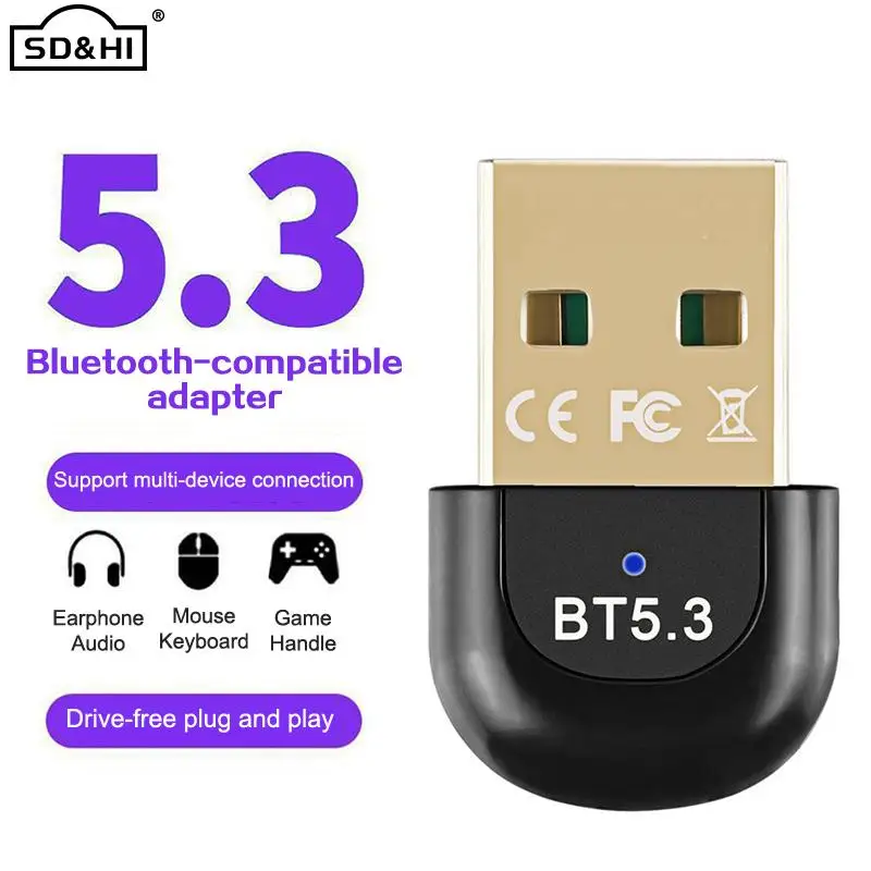 Bluetooth-совместимый адаптер 5.3 для беспроводного динамика, аудио-мыши, ключа, мини-USB-адаптера, приемника-передатчика Bluetooth 5.0