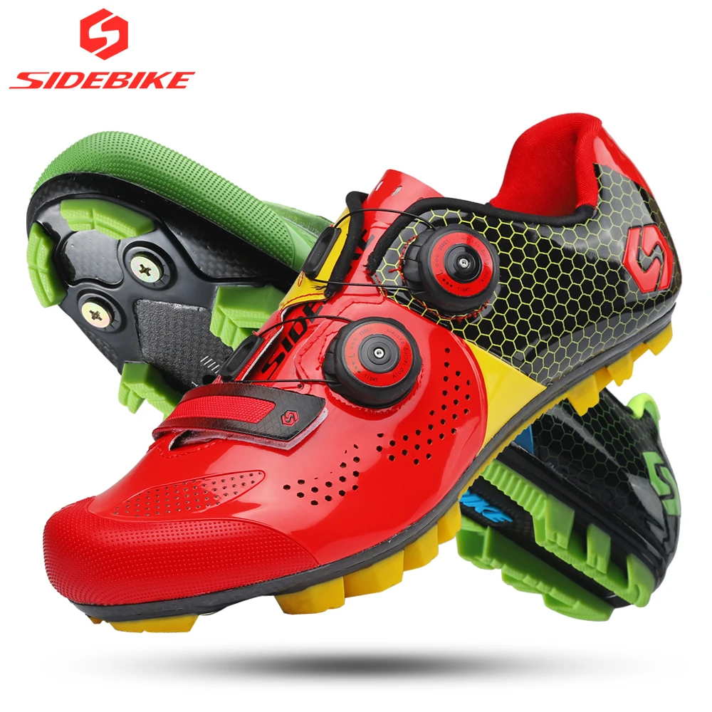 sidebike велосипедная обувь карбоновая обувь для горных велосипедов мужская MTB самоблокирующаяся спортивная гоночная сверхлегкая дышащая износостойкая красная