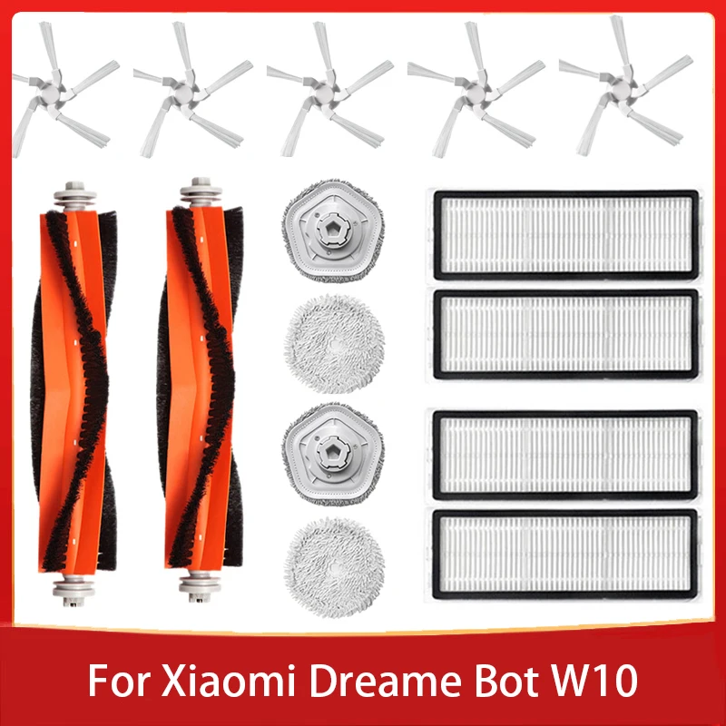 Для Xiaomi Dreame Bot W10 Самоочищающийся Робот-Пылесос Аксессуары Основная Боковая Щетка Крышка HEPA Фильтр Ткань Для Швабры Запасные Части