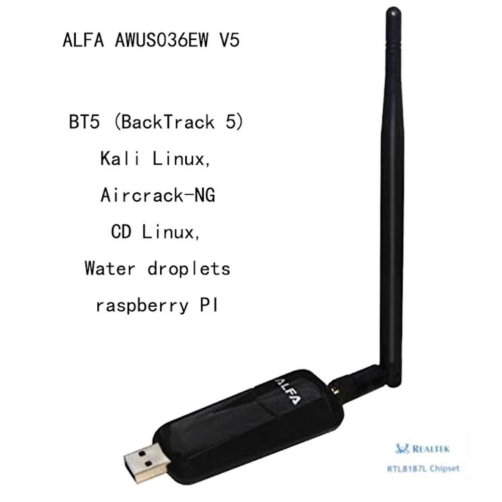 Чипсет ALFA AWUS036EW RTL8187L с высокой мощностью беспроводной сетевой карты, подходит для BT5 (BackTrack 5) Kali Linux, Aircrack-NGCD Linux