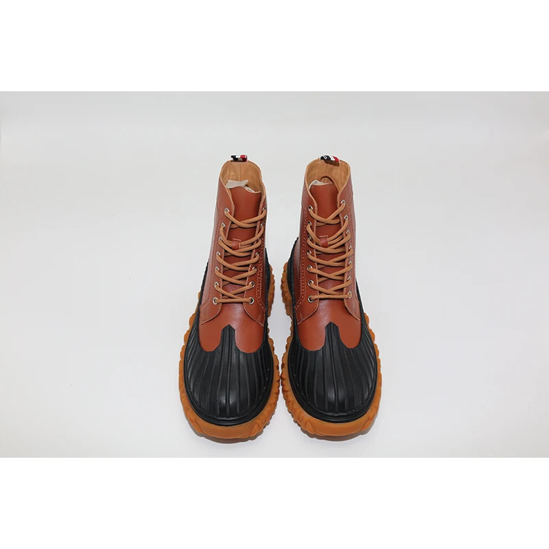 Мужские ботинки TB THOM Модный Дизайн в стиле пэчворк, ботинки из натуральной кожи, роскошная брендовая водонепроницаемая Мужская мотоциклетная обувь, Женская обувь