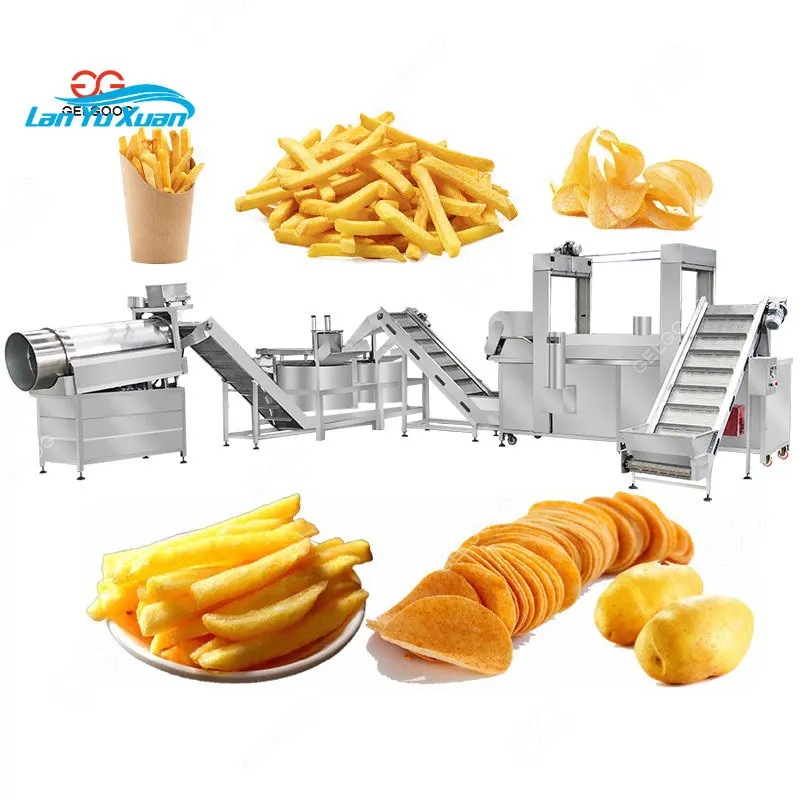 Фотографии Низкие цены Автоматические машины для приготовления картофельных чипсов, обжаренных пальцами, для половинки обжаренного картофеля 200 кг / час