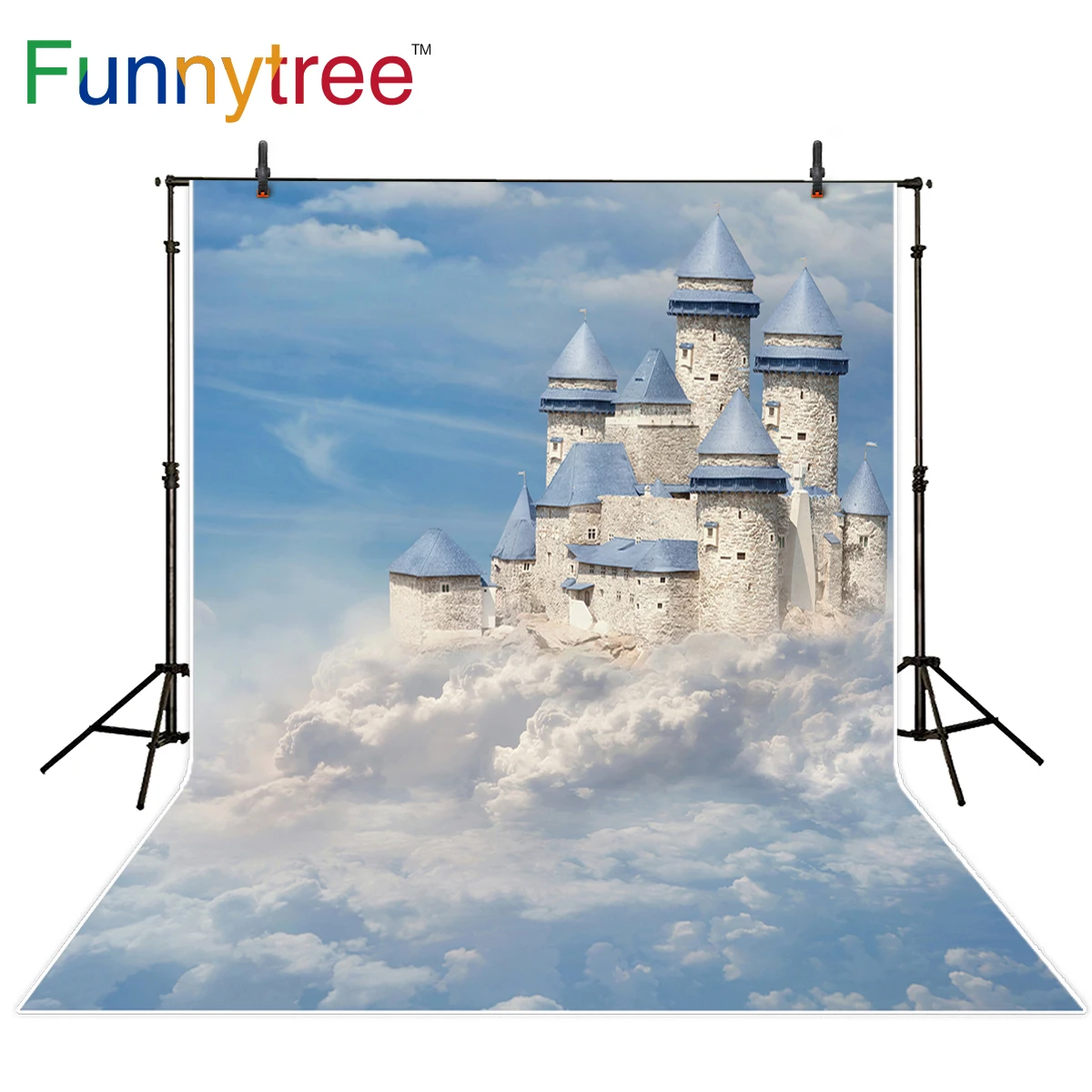 Фон для фотосъемки Funnytree сказочный старый замок голубое небо облачный фон фотосессия фотосессия photobooth