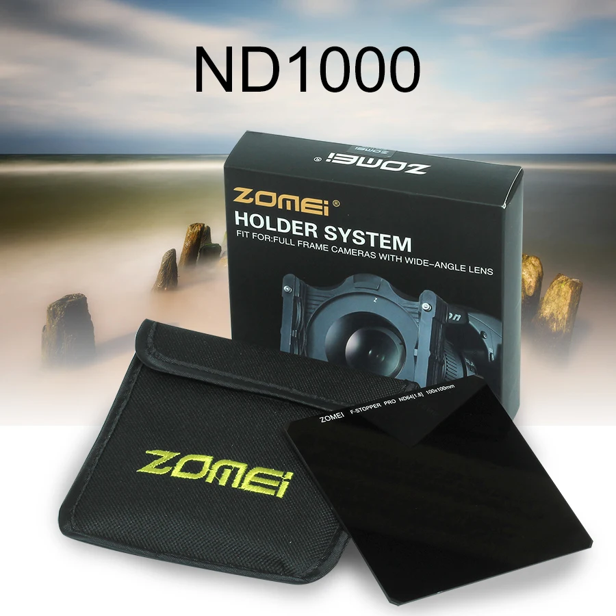 ZOMEI PRO ND3.0 ND1000 10-ступенчатый оптический фильтр из HD-стекла нейтральной плотности ND с квадратным фильтром 4 x 4 